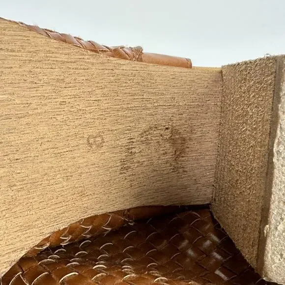 Rebels Woven Brown Block Heel Peep Toe Elastic Slingback Sandals Size 8 - Picture 7 of 7